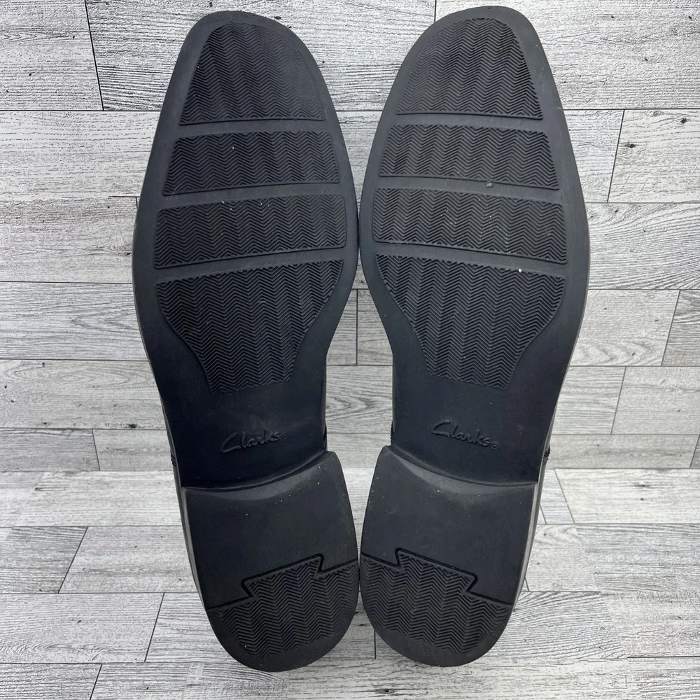Clarks Tilden Walk Black Leather Oxford‎ Dress Shoes Men Size 11.5M